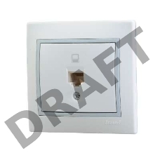 Розетка компьютерная 1-м СП Мира RJ45 бел./сер. Lezard 701-0215-139