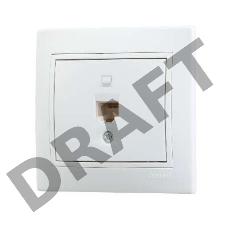 Розетка компьютерная 1-м СП Мира RJ45 бел./бел. Lezard 701-0202-139