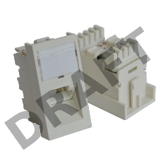 Вставка RJ-45 UTP Cat.5E, 22.5x45 мм угловая, с маркировкой, белая