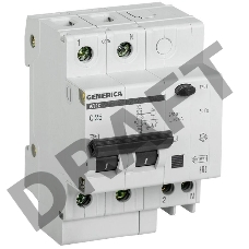 Выключатель автоматический дифференциального тока 2п 25А 30мА АД12 GENERICA ИЭК MAD15-2-025-C-030