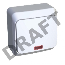 Переключатель 1-кл. ОП Этюд 10А с инд. бел. SchE BA10-007B