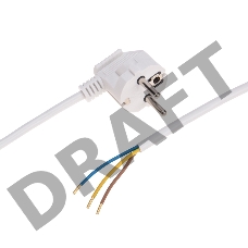 Шнур электрический с вилкой ПВС 3х0,75 мм2 3м (белый) REXANT