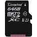 Флеш карта microSDHC 64GB microSDXC Class10 Kingston <SDCS2/64GB> Class10 UHS-I Canvas Select up to 100MB/s с адапт.