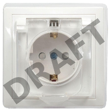 Розетка 1-м СП Кварта 16А РСбш10-3-ККБ-44 с защ. крышкой защ. шторки с заземл. керамика IP44 бел. ИЭК ERK70-K01-10-DM-44