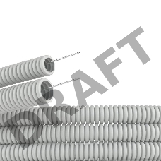Труба гофрированная ПВХ d32мм с протяж. сер. (уп.25м) ДКС