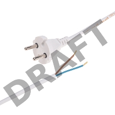 Шнур электрический с вилкой ПВС 2х0,75 мм2 2м (белый) REXANT