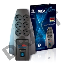 Сетевой фильтр Pilot X-Pro 1.8м (6 розеток) серый (коробка)