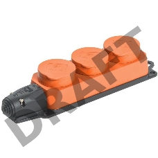 Розетка 3-м ОМЕГА РБ33-1-0м IP44 каучук оранж. ИЭК PKR61-016-2-K09