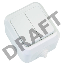 Выключатель 2-кл. ОП 10А IP44 п/герм. бел. Makel 18301