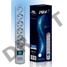 Сетевой фильтр Pilot S 5м (6 розеток) белый (коробка)