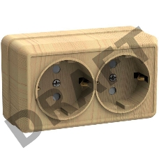 Розетка 2-м ОП Октава 16А РС22-3-ОС с заземл. сосна ИЭК ERO21-K03-16-DC