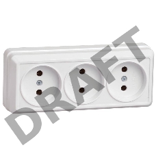 Розетка 3-м ОП Октава 10А IP20 без заземл. бел. ИЭК ERO30-K01-10-DC