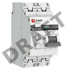 Выключатель авт. диф. тока 1п+N 2мод. C 20А 30мА тип AC 4.5кА АД-32 PROxima EKF DA32-20-30-pro