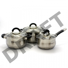 Набор кастрюль Катунь Ирида КТ08-A, 6пр. (2,9л+3,9л) + 1,9л ковш