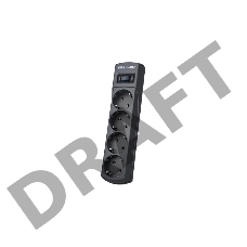 Сетевой фильтр ZIS (Pilot) m Max 4 розетки (евро с заземлением), 15А/3.3кВа, автомат, 1.8 м, серый графит Surge protector Pilot m Max 4 euro outlets, 15А/3.3кВа, 1.8m