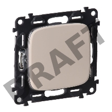 Механизм выключателя 1-кл. СП Valena Allure 10А IP20 250В 10АХ с лицевой панелью; безвинтовые зажимы сл. кость Leg 752801