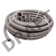 Труба гофрированная ПВХ d63мм с зондом сер. (15м) Рувинил 16301