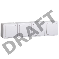 Розетка 4-м ОП Гермес Plus РСб24-3-ГПБб с защ. крышкой с заземл. IP54 бел. ИЭК ERMP42-K01-16-54-EC