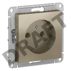 Механизм розетки 1-м СП ATLAS DESIGN без заземл. 16А шампань SchE ATN000541