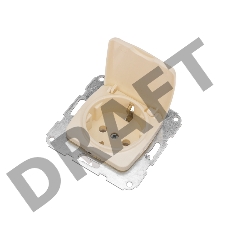 DEA Розетка 1-ая с/з с крышкой с/у 16А мех. Беж KRANZ  