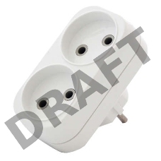 Разветвитель 2 гнезда без заземл. плоский 6А UNIVersal А202