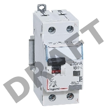 Выключатель автоматический дифференциального тока 2п (1P+N) C 16А 30мА тип A 6кА DX3 2мод. Leg 411050