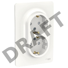 Розетка 2-м UNICA NEW защ. шторки с заземл. винт. зажим. бел. SchE NU206718