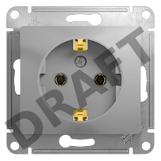 Механизм розетки 1-м СП Glossa 16А с заземл. алюм. SchE GSL000343