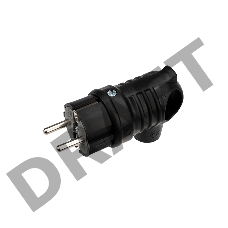 Вилка угловая влагозащищенная с кольцом, с/з, 16 А, IP44 каучук REXANT