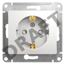 Механизм розетки 1-м СП Glossa 16А защ. шторки с заземл. бел. SchE GSL000145