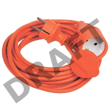 Удлинитель-шнур 1х5м вилка+розетка 2P+PE IP44 УШ-01РВ 3х1 оранж. ИЭК WUP10-05-K09-44