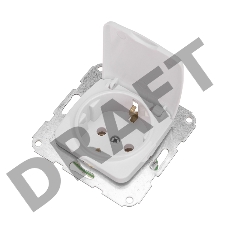 DEA Розетка 1-ая керамика с/з с крышкой с/у 16А мех. Бел KRANZ  