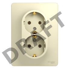 Розетка 2-м СП Glossa с заземл. в сборе беж. SchE GSL000224