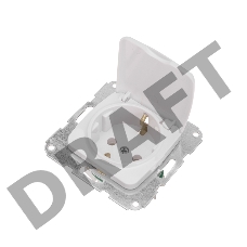 DEA Розетка 1-ая с/з с крышкой с/у 16А мех. Бел KRANZ  