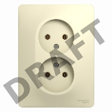 Розетка 2-м СП Glossa 16А IP20 без заземл. беж. SchE GSL000220