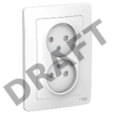 Розетка 2-м СП BLANCA 16А 250В защ. шторки без заземл. бел. SchE BLNRS000121