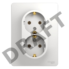 Розетка 2-м СП Glossa с заземл. в сборе бел. SchE GSL000124