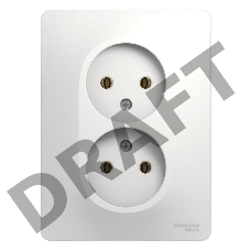 Розетка 2-м СП Glossa 16А IP20 без заземл. бел. SchE GSL000120
