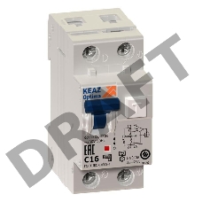 Выключатель автоматический дифференциального тока 2п (1P+N) C 16А 30мА тип A 6кА OptiDin D63 УХЛ4 2мод. КЭАЗ 103507