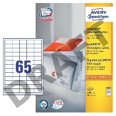 Этикетки Avery Zweckform 3666 A4 97x21.2мм 65шт на листе/70г/м2/100л./белый матовое самоклей. универсальная