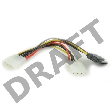 Кабель питания SATA Gembird/Cablexpert CC-SATA-PSY2, 15см, molex 4pin/molex4pin+sata 15pin, на 2 устр.