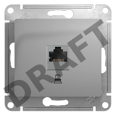 Механизм розетки комп. 1-м СП Glossa RJ45 CAT.5E алюм. SchE GSL000381K
