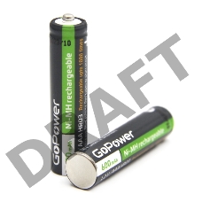 Аккумулятор бытовой GoPower HR03 AAA BL2 NI-MH 600mAh (2/20/320) блистер (2 шт.)