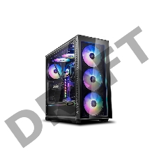Корпус Deepcool MATREXX 70 ADD-RGB 3F без БП, большое боковое окно, 3xRGB LED 120мм ветилятора спереди, RGB LED спереди, черный, E-ATX