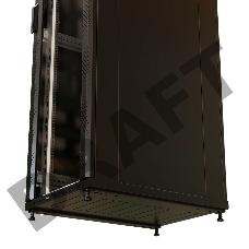 Шкаф серверный WRline (WR-TT-2761-AS-RAL9004) напольный 27U 600x1000мм пер.дв.стекл задн.дв.стал.лист 2 бок.пан. 800кг черный 910мм 1388мм IP20 сталь