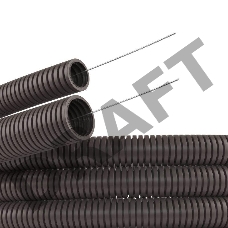 Труба гофрированная ПА d29мм с протяж. сер. (уп.25м) ДКС PA612935F0