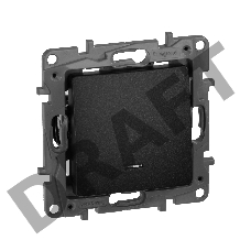 Переключатель с подсветкой,  10AX, антрацит