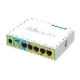 Маршрутизатор MikroTik RB750UPr2 hEX PoE lite 5x Ethernet, раздача PoE, 650 МГц ЦП, 64 МБ 5-портовый 100-Мбитный маршрутизатор с поддержкой PoE на 4-х портах