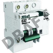 Выключатель автоматический дифференциального тока 2п C 25А 30мА тип AC 4.5кА ДИФ-101 4.5мод. DeKraft 15005DEK