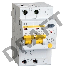 Выключатель автоматический дифференциального тока 2п C 32А 30мА тип A 4.5кА АД-12М ИЭК MAD12-2-032-C-030